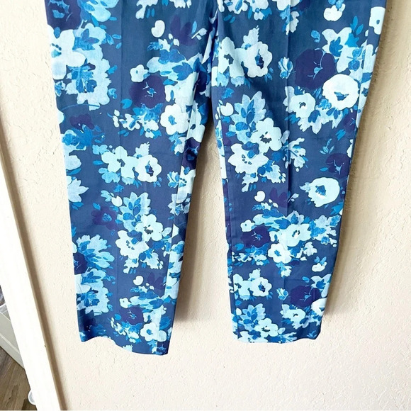 J. CREW Remi Pants in Blue Watercolor Begonia Floral Print 6 NWT AJ333 - Picture 4 of 7